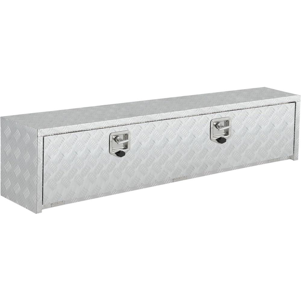 image:imageGarvee 48 in Heavy Duty Aluminum Tool Underbody Box Waterproof Square Truck Storage Organizer Chest for Pick Up Truck Bed Rv Trailer 48 X 18 X 18  Sliver60 X 18 X 18  Sliver