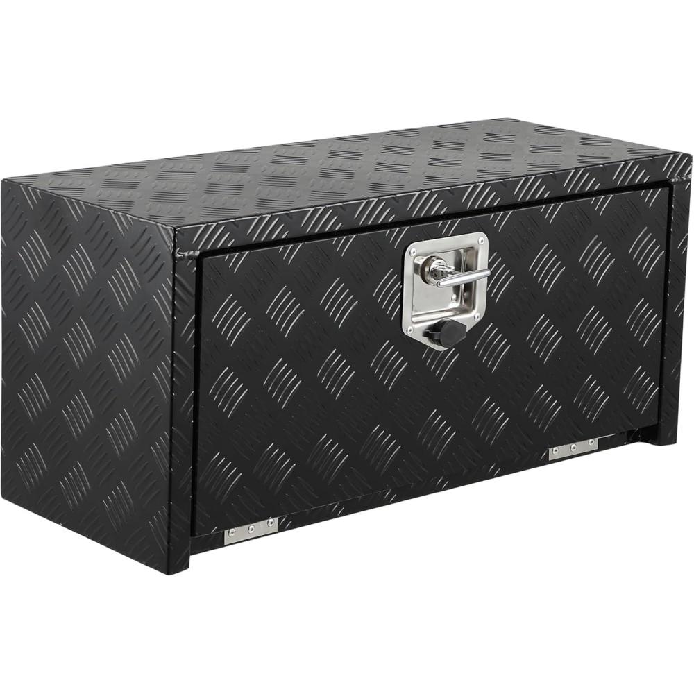 image:imageGarvee 48 in Heavy Duty Aluminum Tool Underbody Box Waterproof Square Truck Storage Organizer Chest for Pick Up Truck Bed Rv Trailer 48 X 18 X 18  Sliver30 X 14 X 16  Black