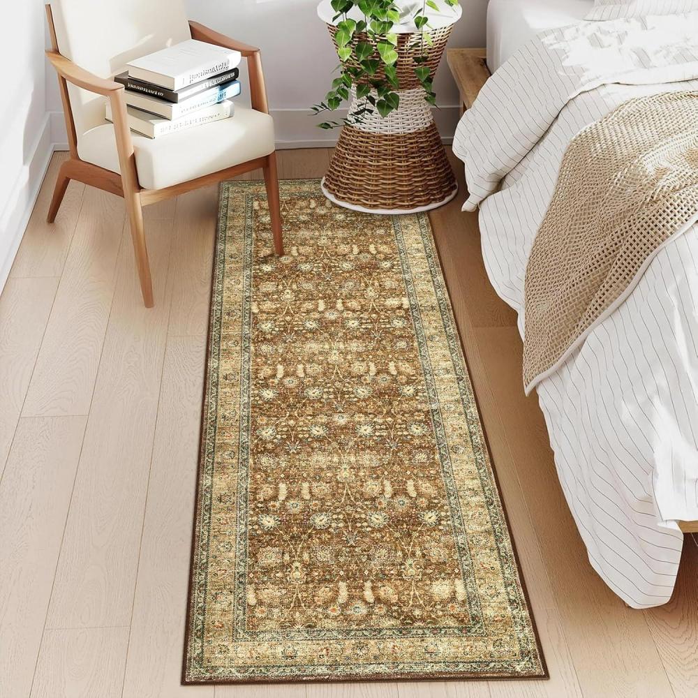 image:imageGarvee 5x7 Washable Rugs for Living Room  Stain Resistant NonSlip Pastel Oriental Rugs for Bedroom Dining Room Kitchen BeigeBrown