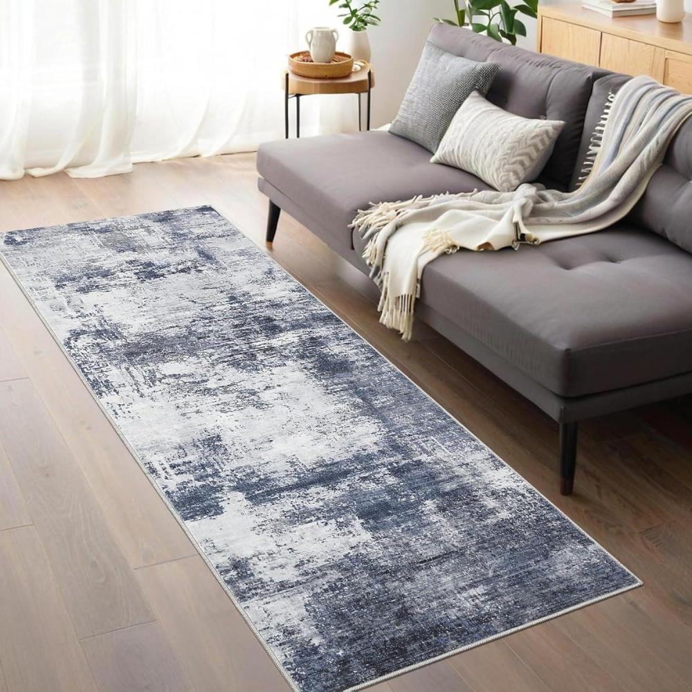 image:imageGarvee 9x12 Area Rug Washable Rugs for Living Room Modern Abstract Rug Modern Abstract Area Rugs Stain Resistant Throw Carpet NonSlip Soft Floor Mat for Nursery Home Office Dining RoomBlueIndigoabstract1