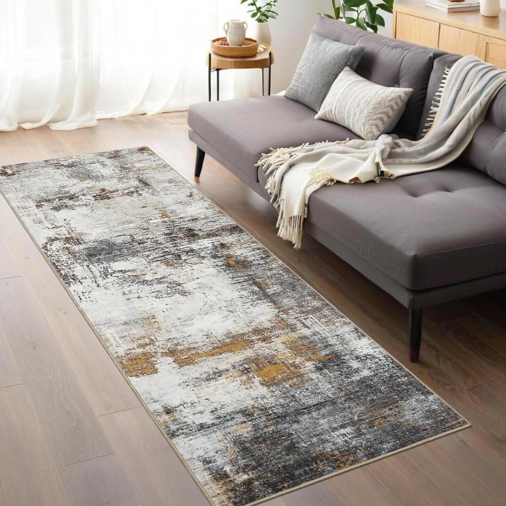 image:imageGarvee 9x12 Area Rug Washable Rugs for Living Room Modern Abstract Rug Modern Abstract Area Rugs Stain Resistant Throw Carpet NonSlip Soft Floor Mat for Nursery Home Office Dining RoomBlueBrownabstract1