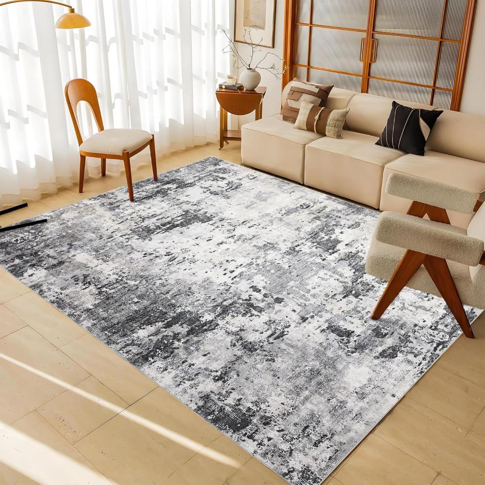 image:imageGarvee 9x12 Washable Rugs Low Pile Living Room Rug Boho Accent Rug Soft Bedroom Floor Carpet Modern Woven Print Rugs Not Braid Non Shedding Thin Foldable Floor Mats for Nursery Classroom GreenBrown Green