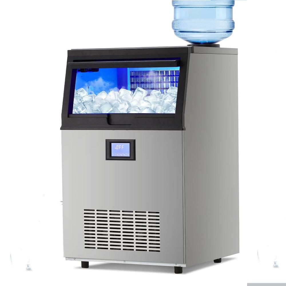 image:imageGarvee Commercial Ice Machine 100 LBS24h Ice Maker with 2 Water Inlet Modes 50PcsCycle 33 LBS Storage Bin Ice Machine for Home Bar Coffee Shop Business100Lbs Day