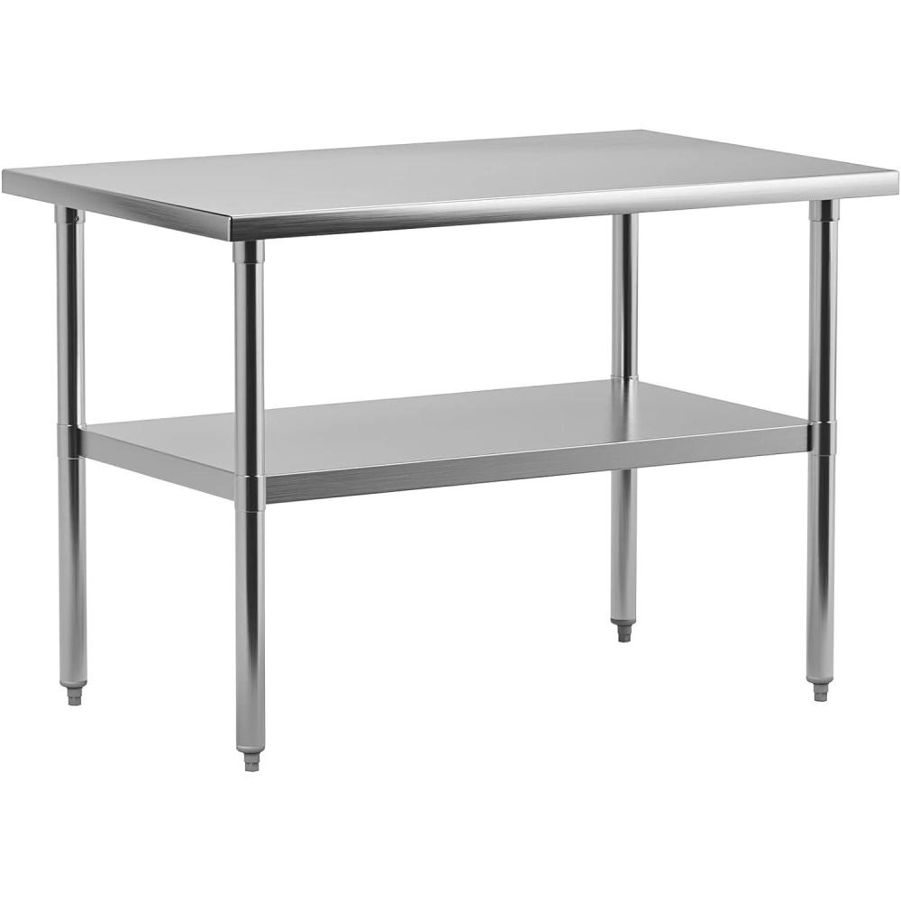 image:imageGarvee Stainless Steel Work Table with Backsplash48x24 in NSF Certified Heavy Duty Kitchen Prep Table for HotelHomeRestaurantwithout Caster