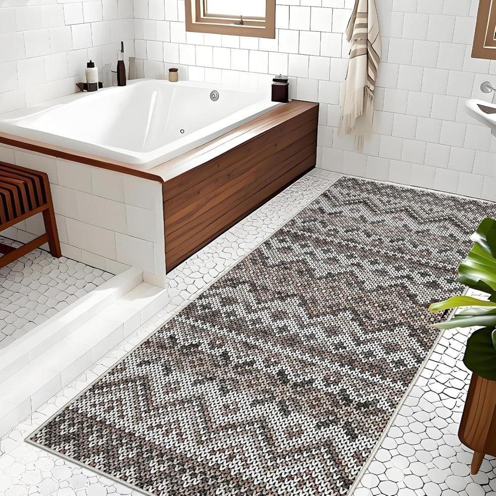 image:imageGarvee Washable Rug 9x12 Living Room Rug Modern Abstract Rugs with Non Slip Backing Non Shedding Low Pile Throw Mats Contemporary Foldable Floor Carpet for Dining Room Bedroom Office CoffeeContemporarybrown