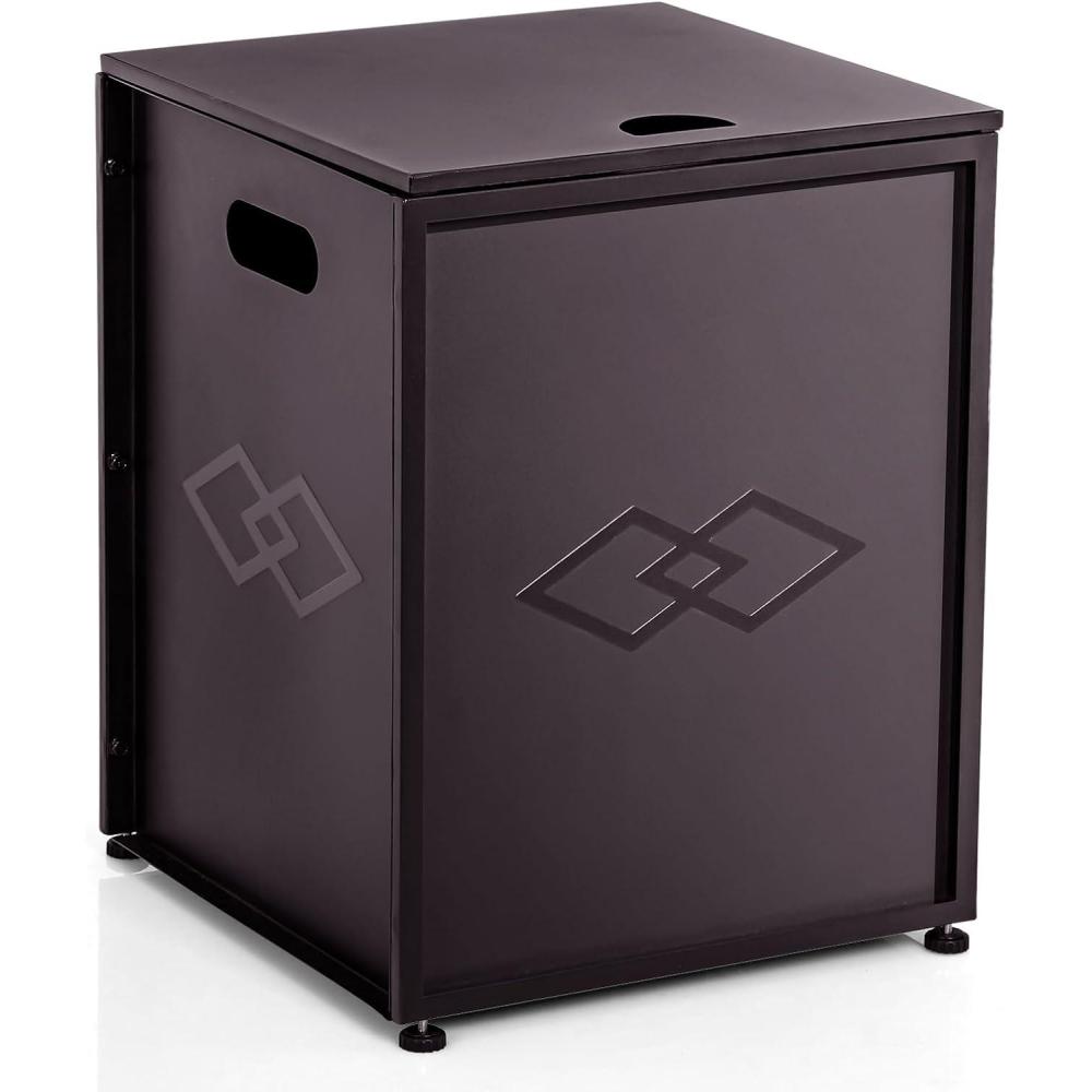 image:imagePropane Tank Cover Table for 20 lbs Propane Tank for Gas Fire Pits Outdoor Tank Hideway Table for Propane Fire Pit and Gas Griddle Brown
