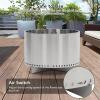 20.5 in Smokeless Fire Pit with Air Switch, Wood Burning Portable Stainless Steel Outdoor Firepit with Removable Stand and Ash Pan, Ideal for Camping Backyard Patio, H: 11.5 in, 18.8 LBS