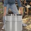 20.5 in Smokeless Fire Pit with Air Switch and Handle, Wood Burning Portable Stainless Steel Outdoor Firepit with Removable Stand and Ash Pan, Ideal for Camping Backyard Patio, H: 11.5 in, 18.8 LBS(20.5 In (Handle))
