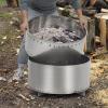 20.5 in Smokeless Fire Pit with Air Switch and Handle, Wood Burning Portable Stainless Steel Outdoor Firepit with Removable Stand and Ash Pan, Ideal for Camping Backyard Patio, H: 11.5 in, 18.8 LBS(27 Inches)