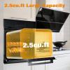 24 in Electric Single Wall Oven, 2.5Cu.ft with 8 Baking Modes, 70 L Electric Convection Oven, with Air Frying Function, 3000 w, 3D Surround Heating with Double-Layered Glass Door, Timer, Touch Control