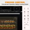 24 in Electric Single Wall Oven, 2.5Cu.ft with 8 Baking Modes, 70 L Electric Convection Oven, with Air Frying Function, 3000 w, 3D Surround Heating with Double-Layered Glass Door, Timer, Touch Control
