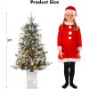 3 ft Christmas Tree, Pre-Lit Artificial Christmas Tree with 78 Warm White Lights, 1 PCS Snow Flocked Tree with White Snowflake Base, Battery Operated, Timer Function, for Home Christmas Decor(Green)