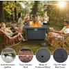 44 in Propane Fire Pit Table, 50000BTU Rectangle Fire Table with Cover & Rain Cover, Sturdy Steel and Iron Fence Surface, CSA Safety Certified, Companion for Your Garden