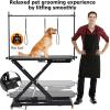 47 in Electric Dog Grooming Table, Heavy Duty, Height Adjustable Professional Pet Grooming Table w/Leveling Wheels, Dog Grooming Arm, Anti Slip Tabletop & Tool Organizer/Dog Grooming Station, Black