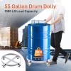 55 gal Drum Dolly,Heavy Duty 1000 LBS Load Capacity, Barrel Dolly Cart Drum Caddy, Non Tipping Hand Truck Dollies with Steel Frame 4 Swivel Casters Wheel, for Warehouse Drum Handling (4 pcs)(4 Pcs)