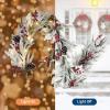 6 FT Pre-lit Christmas Garland with 20 LED Lights & 8 Modes, Artificial Green Rattan Garland with Snow Frost, Pine Cones, Red Berries for Fireplace Mantle, Front Porch, Indoor Outdoor Holiday Decor(White)