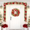 6 ft Pre Lit Christmas Garland for Mantle, Xmas Holiday Garlands with 20 Warm White LED Lights, Silver Bows & Pine Cones, Indoor Outdoor Christmas Decoration for Fireplace(Red & Gold)