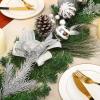 6 ft Pre Lit Christmas Garland for Mantle, Xmas Holiday Garlands with 20 Warm White LED Lights, Silver Bows & Pine Cones, Indoor Outdoor Christmas Decoration for Fireplace(Silver)