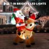 7FT Christmas Decorations Outdoor – Inflatable Santa Claus with Reindeer & 5 LED Lights, Weatherproof Blow Up Yard Decor for Holiday Party, Home Garden(Santa Claus with Reindeer)