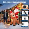 7FT Christmas Decorations Outdoor – Inflatable Santa Claus with Reindeer & 5 LED Lights, Weatherproof Blow Up Yard Decor for Holiday Party, Home Garden(Santa Claus with Reindeer)