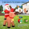 7FT Christmas Decorations Outdoor – Inflatable Santa Claus with Reindeer & 5 LED Lights, Weatherproof Blow Up Yard Decor for Holiday Party, Home Garden(Santa Claus with Reindeer)