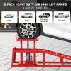 Car Truck Service Ramps,Portable Car Ramps for Oil Changes,2 Pack 12000 LBS (5 T) Capatity Car Lifts for Home Garage,Vehicle Auto Garage Repair.Lift Height Adjust 9.8 in-15 in (Red)(Red 5T)