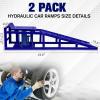 Car Truck Service Ramps,Portable Car Ramps for Oil Changes,2 Pack 12000 LBS (5 T) Capatity Car Lifts for Home Garage,Vehicle Auto Garage Repair.Lift Height Adjust 9.8 in-15 in (Red)(Blue 5T)