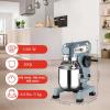 Commercial Mixer 20 QT, 1100W Electric Mixer 3 Speeds Adjustable, Stainless Steel Bowl Heavy Duty Mixer with Safety Guard, Dough Hook Whisk Beater Included, Perfect for Bakery Pizzeria(Mixer 20QT)