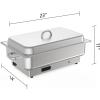 Electric Chafing Dish Buffet Set, 9 QT Buffet Servers and Warmers Stainless Steel, Commercial Food Warmer with 1 Full-Size Pan & 2 Half-Size Pan, Temperature Control Display for Parties, Catering(1/2 Half Size)
