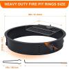 Fire Pit Ring 2.5 mm Steel Heavy Duty Firepit Cooking Ring Large Fire Pit Insert Round, Above/In Ground Fire Pit, for Camping Garden Backyard, 36 in x 42 in x 10 in(36″D x 36″W x 7.8″H)