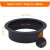 Fire Pit Ring 2.5 mm Steel Heavy Duty Firepit Cooking Ring Large Fire Pit Insert Round, Above/In Ground Fire Pit, for Camping Garden Backyard, 36 in x 42 in x 10 in(30″D x 36″W x 10″H)