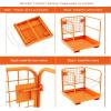 Forklift Safety Cage, Foldable Forklift Work Platform,36 in x36 in Forklift Man Basket 1200 LBS Capacity with Protective Guardrail Chian for 1-3 People Drain Hole, Perfect for Aerial Work