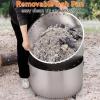 GARVEE 27 in Portable Smokeless Fire Pit with Stand, Handles Design, Stainless Steel Stove Wood Burning, Removable Ash Pan, for Camping, Garden, Backyard