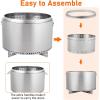 GARVEE 27 in Portable Smokeless Fire Pit with Stand, Handles Design, Stainless Steel Stove Wood Burning, Removable Ash Pan, for Camping, Garden, Backyard