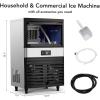 GARVEE Commercial Ice Maker, Creates 90 LBS in 24H, Commercial Ice Machine with 33 LBS Ice Storage Capacity, Ice Maker Machine with Auto Self-Cleaning, Each Tray Can Make 32 Pieces of Ice.