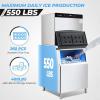 GARVEE Commercial Ice Maker Machine，550lbs/24H Ice Production, 400lbs Storage Bin, Under Counter Ice Machine,Water-Cooled Ice Maker for Restaurants/Bars/cafes/Coffee Shops/Offices/Medical uses