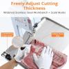 GARVEE Electric Bone Saw Machine, 750W Meat Saw for Butchering, 0.39～6.7 Inches Cutting Thickness with 6 Saw Blades, Meat Bandsaw Butchering with Workbench Width of 19.68 x 17.32 Inches(550 W)