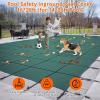 GARVEE Pool Safety Inground Pool Cover, Fits 16×32 ft Pool with Center Steps, Full Set w/Pool Safety Net and Installation Tools, Ultra-Dense Safety Pool Cover 18×34 ft w/Anchors for Inground Pools(18 x 42 ft)