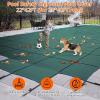 GARVEE Pool Safety Inground Pool Cover, Fits 16×32 ft Pool with Center Steps, Full Set w/Pool Safety Net and Installation Tools, Ultra-Dense Safety Pool Cover 18×34 ft w/Anchors for Inground Pools(22 x 42ft w/4*8ft Center Step)