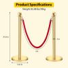GARVEE Velvet Ropes and Posts, Crowd Control Barriers, 4 Red Velvet Rope 5 ft, 6 Pcs 38 in Gold Stanchion Post with Ball Top for Red Carpet, Theaters, Parties, Wedding, Exhibition