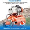 Garvee 1.6HP Shallow Well Pump with Pressure Tank, Stainless Steel, 115V Irrigation Pump, Automatic Water Booster Jet Pump for Home, Garden, Lawn(1HP)