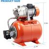 Garvee 1.6HP Shallow Well Pump with Pressure Tank, Stainless Steel, 115V Irrigation Pump, Automatic Water Booster Jet Pump for Home, Garden, Lawn(3/4HP)