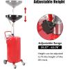 Garvee 18 Gallon Portable Waste Oil Drainer, Height Adjustable Pneumatic Industrial Fluid Drain Tank with Wheels, Oil Pan Funnel for Changing Car and Truck Oil