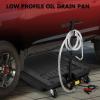 Garvee 20 Gallon Oil Drain Pan Oil Drain Tank with 12V Electric Pump, 76L Low Profile Oil Drain Pan, Oil Change Pan with T Foldable Hand and Wheels, 8FT Hose Oil Drain Cart for Car, SUV, Trucks(Electric Pump-20 Gallon-Black-PP)