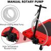 Garvee 20 Gallon Oil Drain Pan Oil Drain Tank with 12V Electric Pump, 76L Low Profile Oil Drain Pan, Oil Change Pan with T Foldable Hand and Wheels, 8FT Hose Oil Drain Cart for Car, SUV, Trucks(Hand Pump-20 Gallon-Red-PP)