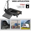 Garvee 20 Gallon Oil Drain Pan Oil Drain Tank with 12V Electric Pump, 76L Low Profile Oil Drain Pan, Oil Change Pan with T Foldable Hand and Wheels, 8FT Hose Oil Drain Cart for Car, SUV, Trucks(Hand Pump-20 Gallon-Black-PP)