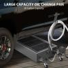 Garvee 20 Gallon Oil Drain Pan Oil Drain Tank with 12V Electric Pump, 76L Low Profile Oil Drain Pan, Oil Change Pan with T Foldable Hand and Wheels, 8FT Hose Oil Drain Cart for Car, SUV, Trucks(Hand Pump-Black)