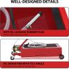 Garvee 20 Gallon Oil Drain Pan Oil Drain Tank with 12V Electric Pump, 76L Low Profile Oil Drain Pan, Oil Change Pan with T Foldable Hand and Wheels, 8FT Hose Oil Drain Cart for Car, SUV, Trucks(Electric Pump)