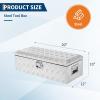 Garvee 20 Inch Truck Bed Tool Box, Heavy Duty Aluminum Diamond Plate Tool Box Chest, Waterproof Chest Storage Box with Lock for Trucks, Trailers, RVs, Warehouses(Sliver)