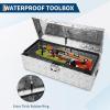 Garvee 20 Inch Truck Bed Tool Box, Heavy Duty Aluminum Diamond Plate Tool Box Chest, Waterproof Chest Storage Box with Lock for Trucks, Trailers, RVs, Warehouses(Sliver)